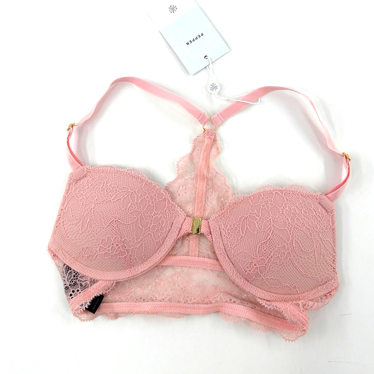 Pepper Lace Racerback Lift Up Bra Rosette Size 30a — image 5 of 8